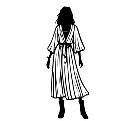 Stylish Women Silhouettes in Modern and Classic Outfits