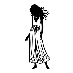 Stylish Women Silhouettes in Modern and Classic Outfits