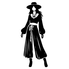 Stylish Women Silhouettes in Modern and Classic Outfits