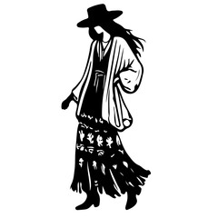 Stylish Women Silhouettes in Modern and Classic Outfits