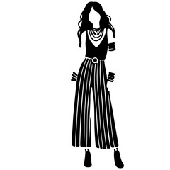 Stylish Women Silhouettes in Modern and Classic Outfits