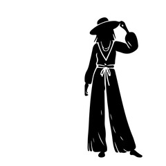 Stylish Women Silhouettes in Modern and Classic Outfits