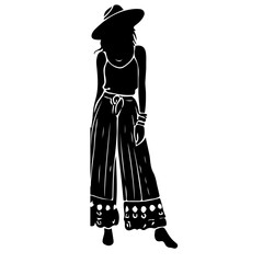 Stylish Women Silhouettes in Modern and Classic Outfits