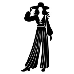 Stylish Women Silhouettes in Modern and Classic Outfits