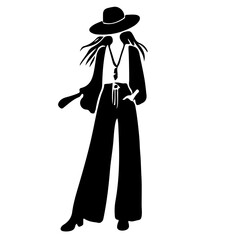 Stylish Women Silhouettes in Modern and Classic Outfits