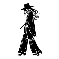 Stylish Women Silhouettes in Modern and Classic Outfits