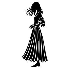 Stylish Women Silhouettes in Modern and Classic Outfits