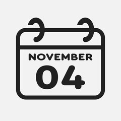 Icon page calendar day - 4 November