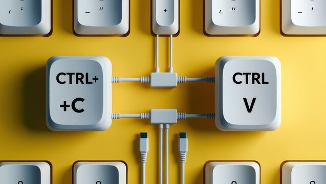 Copy and Paste Keyboard Keys Illustration