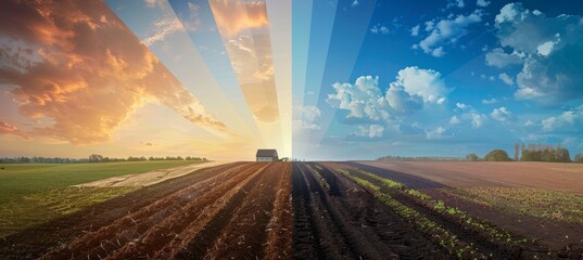 Time Lapse of Field Being Plowed: Traditional Farming Methods from Harvest to Cultivation