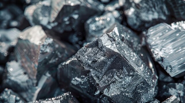Close up of ferrotitanium alloy for enhancing steel and alloy properties
