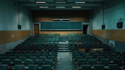 Naklejka premium Empty School Classroom Lecture Hall