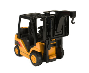 Forklift isolated on a blank background cutout.