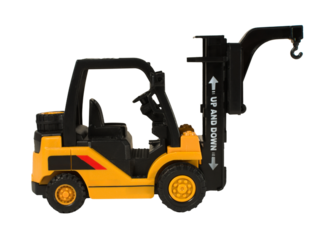 Forklift isolated on a blank background cutout.