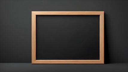 blank blackboard on wooden background