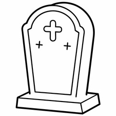 Halloween Grave  Silhouette Vector illustration
