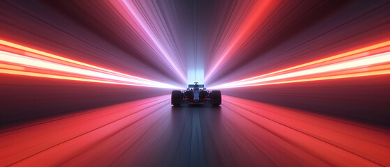 Intense view of the F1 car s DRS Drag Reduction System mechanism on the rear wing, F1 car, speed technology