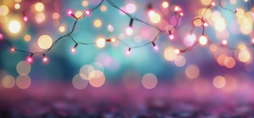 Colorful Bokeh Lights on a String