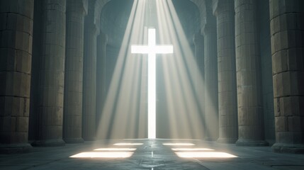 Illuminated Temple of Faith - A Digital Artwork of Spiritual Conviction and Divine Light