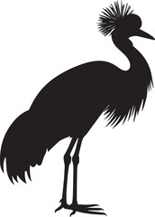 Red Crowned Crane silhouettes vector illustration