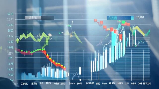 Graph showing growth upward trend in sales or interest rates and dividends charts in business.