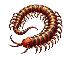 centipede vector illustration isolated on a transparent background