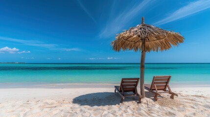 The beachfront lounge chairs