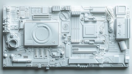 Obraz premium Innovative Big Data Technology and Cyber Security Concept in Intricate Paper Art Design