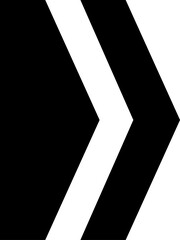 Black arrow icon sign isolated on transparent background.