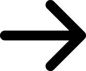Black arrow icon sign isolated on transparent background.