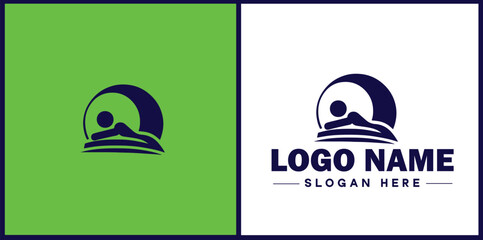 Fototapeta premium Massage therapy icon Bodywork Manual therapy Therapeutic massage flat logo sign symbol editable vector