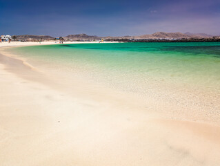 View of the beautiful Playa Chica Beach, El Cotillo - Fuerteventura, Canary Islands