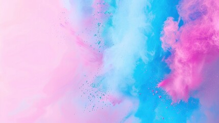 Fototapeta premium Abstract colorful background with pink and blue powder.