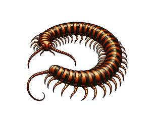 realistic centipede vector illustration design isolated on a transparent background