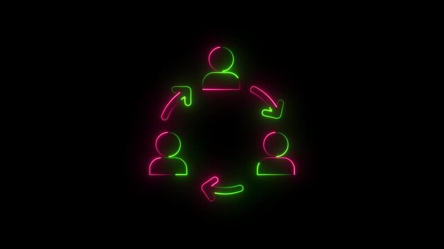 Neon line Good relationship BFF best friends forever animation.