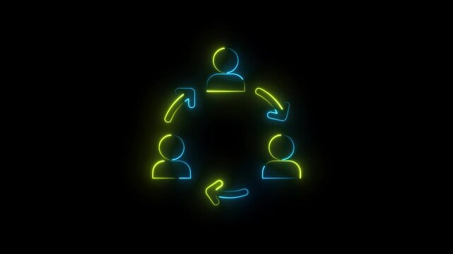 Neon line Good relationship BFF best friends forever animation.