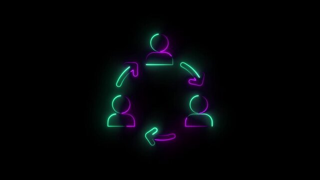 Neon line Good relationship BFF best friends forever animation.