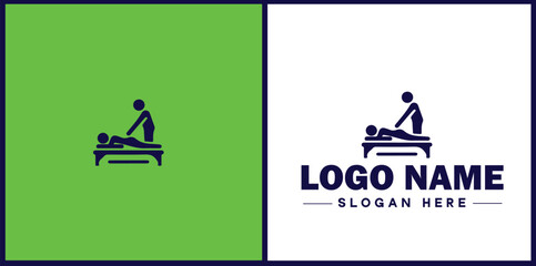 Massage therapy icon Bodywork Manual therapy Therapeutic massage flat logo sign symbol editable vector