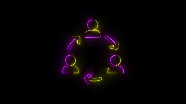 Neon line Good relationship BFF best friends forever animation.