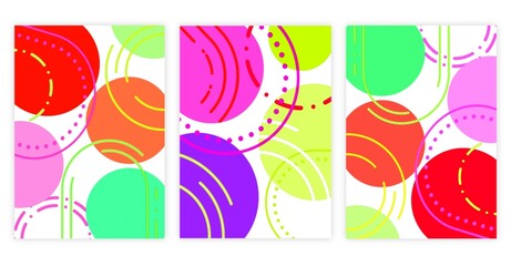 Modern abstract covers set, minimal covers design with geometric shapes, abstract background