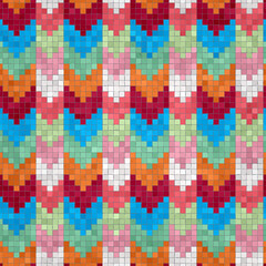 Mosaic tiles decorative background, seamless repeating vector pattern template for  wallpaper, background, wood print, metal print, plastic print, glass print, decor