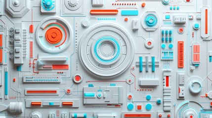 Obraz premium Innovative Big Data Technology and Cyber Security Concept in Paper Art Style with Futuristic Elements