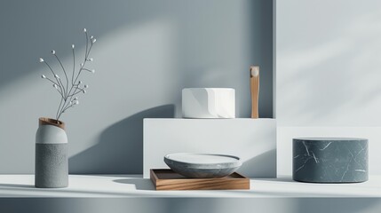 Minimalist home decor with modern accessories