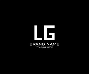 LG Letter Logo Design. Initial letters LG logo icon. Abstract letter LG L G minimal logo design template. L G letter design vector with black colors. lg logo