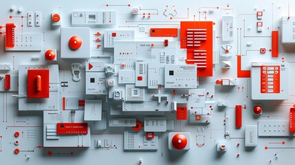 Innovative Big Data Technology and Cyber Security Concept in Paper Art Style with Modern Digital Elements