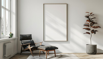 Modern living room statement lighting fixtures with empty frame