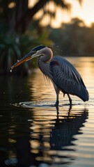 Naklejka premium great blue heron ardea alba