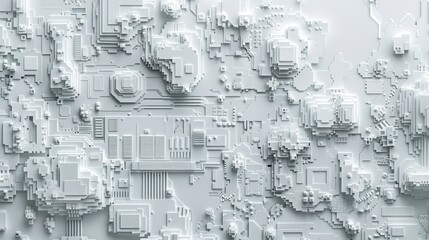Intricate Paper Art Depiction of Big Data Technology and Cyber Security Concepts in a Modern Abstract Design
