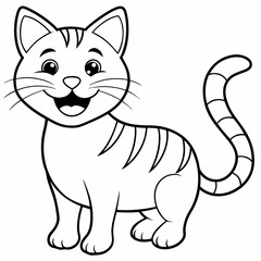 engaging line art illustration of a friendly cat vector SVG