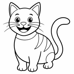 engaging line art illustration of a friendly cat vector SVG